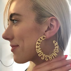 MOSCHINO x H&M Gold Plated Logo Hoop Earrings